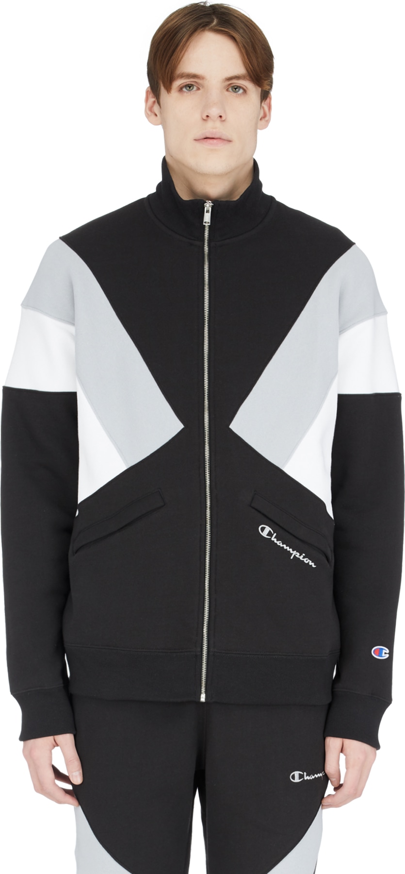 champion black track jacket