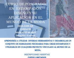 CURSO DE POSGRADO en Estampados: fundamentos, diseño y su aplicación en el mundo de la  moda.