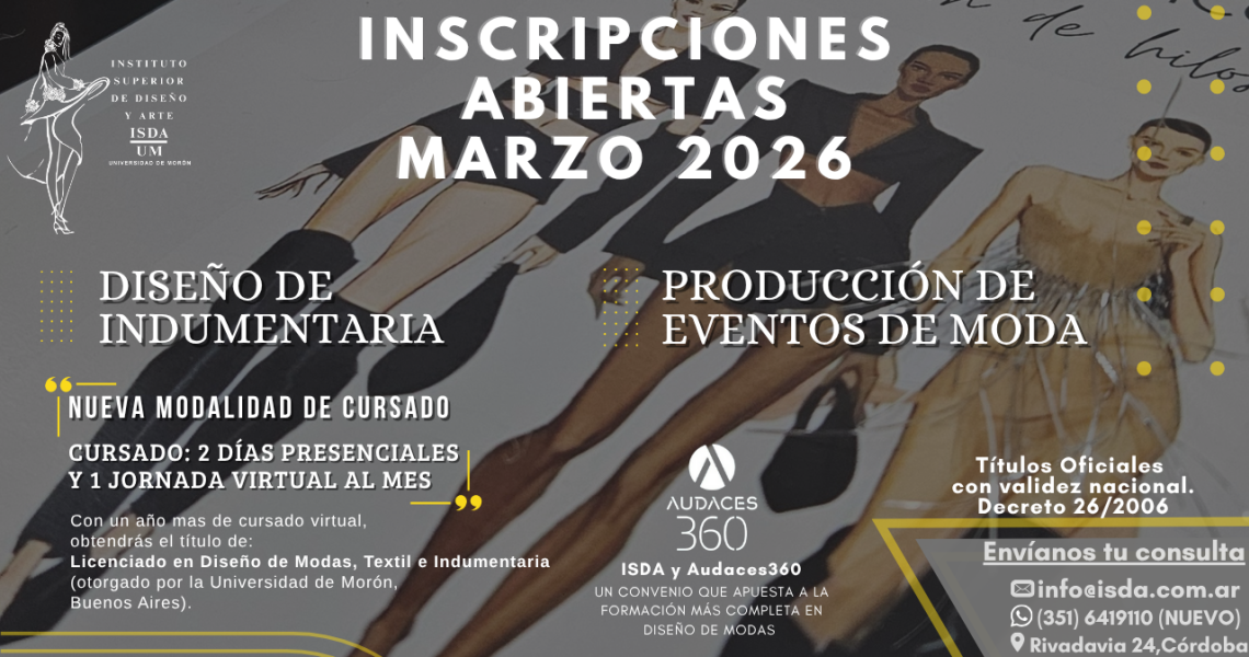 CARRERA: TECNICATURA SUPERIOR EN DISEÑO DE MODA, TEXTIL E INDUMENTARIA