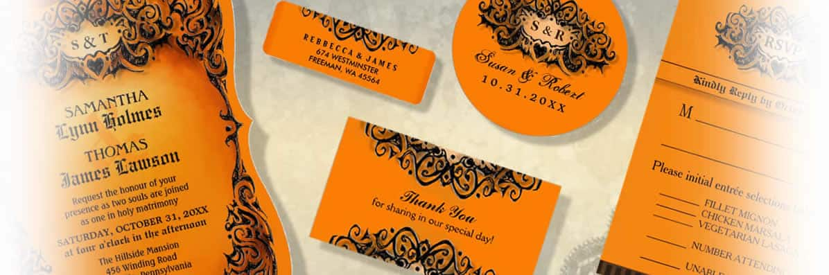 Halloween Wedding Invitation Collections by Julie Alvarez Designs