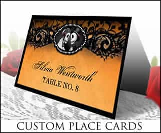 halloween wedding place cards