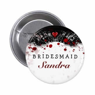 bridesmaid halloween blood splatter pin button