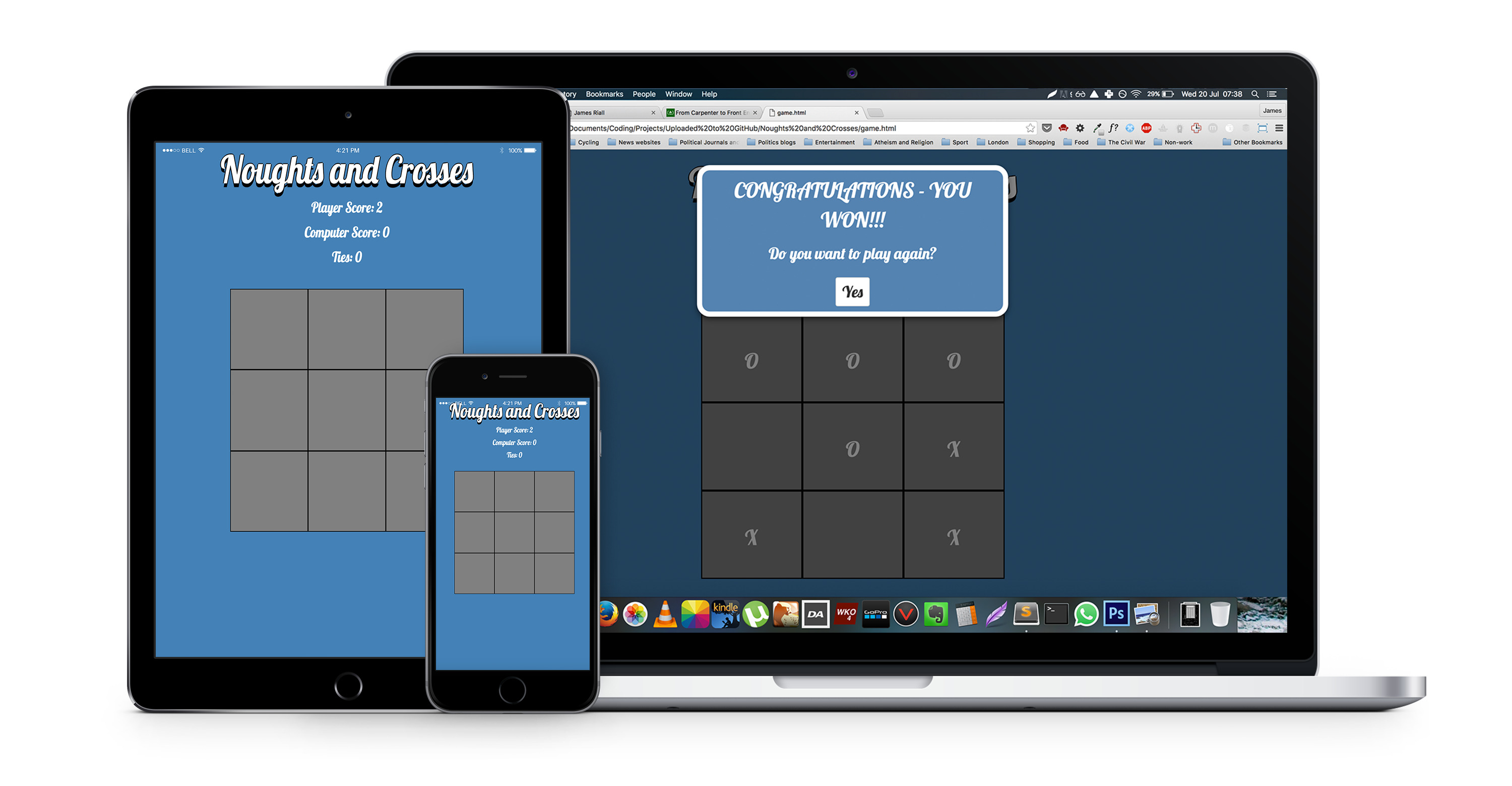 GitHub jriall/noughtsandcrosses A noughts and crosses game vs the