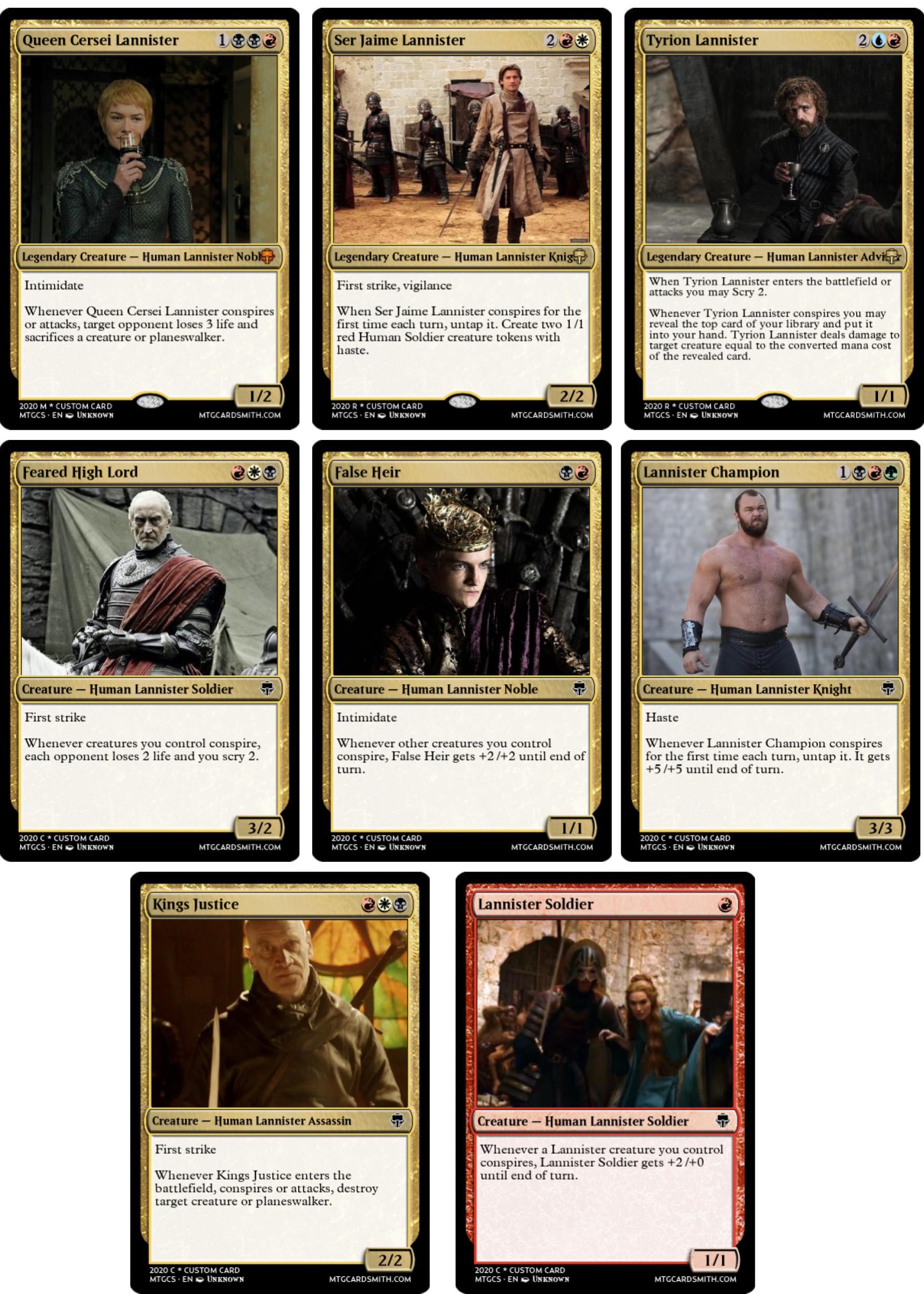 game of thrones mtg cards Game of Throne's Magic: the Gathering Set - 200+ Cards