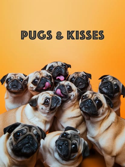 Pug Öpücükleri Köpek Card Design