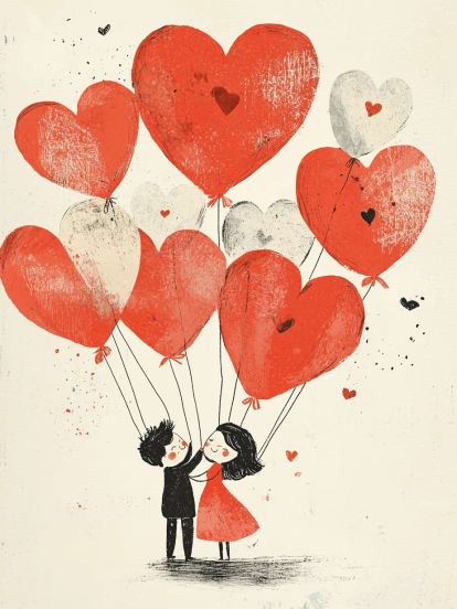 Herzballons Card Design