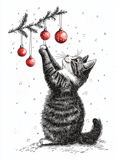 Katze Baumdekorationen Card Design