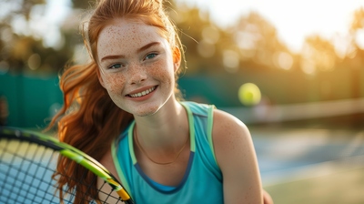 Portrait female tennis player