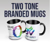 11 Oz (350ml) Branded Two Colour / Tone Mugs