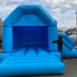 14 X17 A Frame Light Blue Slide Bounce Combi Castle