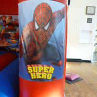 Red And Blue Combo Castle - Superhero Theme