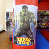 Red And Blue Combo Castle - Superhero Theme