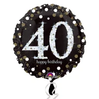 18 Inch Black And Gold Milestone Birthday Foil Balloons