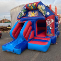 17x12x10ft High A Frame Red And Blue Front Slide Bouncy Combi Castle