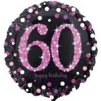 18 Inch Black And Pink Sparkling Celebration Balloons