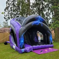 Lightning Theme Adult Bouncy Castle With Slide