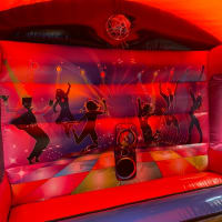 Disco Front Slide Bouncy Castle - Pink