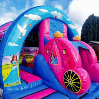 3d Princess Carriage Slide Bouncy Castle