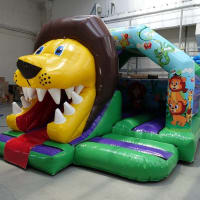 Jungle Slide Bouncy Castle Lion Head