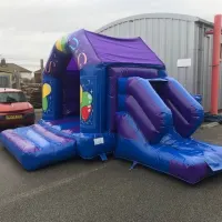 14 X17 A Frame Purple And Blue Slide Bounce Combi Castle