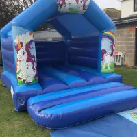 Unicorn Blue Bouncy Castle