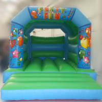 Green Party Time Bouncy Castle