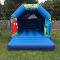 11ft X 15ft Dinosaur Themed Bouncy Castle - Blue