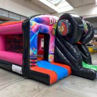 Disco Front Slide Bouncy Castle - Pink