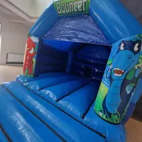 Blue Dino Bouncy Castle