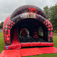 Red And Black 8ft Curved Slide Disco Dome