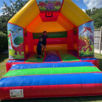 Dino Multicoloured 14 X 12ft Disco Ready Bouncy Castle