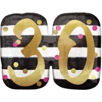 18 Inch Pink And Gold Milestone Birthday Holographic Supershape Balloons