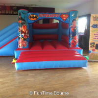 2e Red Superheroes Bounce And Slide Bouncy Castle Combo