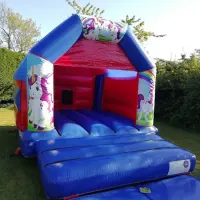 1b Green Unicorn A Frame Bouncy Castle