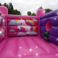 Happy Unicorn Slide Bouncy Castle