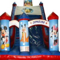 15ftx 15ft Rodeo Bull For (2 Hours)disney Megga Slide Red And Blue/40ft Army Assault Course/21ftx15ft Diseny Theme Castle Slide/10ftx9ft Ball Pool With Balls.
