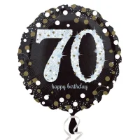 18 Inch Black And Gold Milestone Birthday Foil Balloons