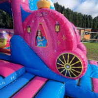 3d Princess Carriage Slide Bouncy Castle