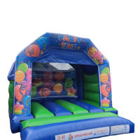 Party Time Green Blue Bouncy Castle 12x12ft