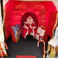 Santa Grotto And Real Life Santa