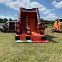 15ft Inflatable Mega Slide - Orange And Black Chevron