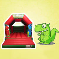 11ft X 15ft Dinosaur Themed Bouncy Castle - Red