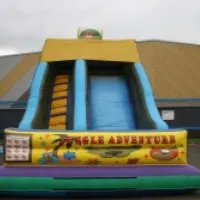 24ft X 20ft X15ft Party Party Slide 35f Tx 11ft Bungee Run  20ft X20ft Gladiator Duel  40ft Party Party Assault Course.