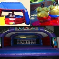 15ft X 15ft Rodeo Bull(4 Hours) & 20ft X 20ft Disco Castle & 8ft X 8ft Mats Adult Sumo Suits