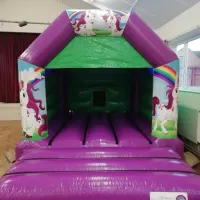 1b Green Unicorn A Frame Bouncy Castle