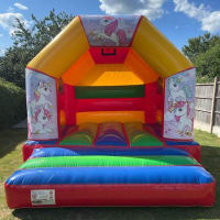 Multicoloured 14 X 12ft Disco Ready Bouncy Castle