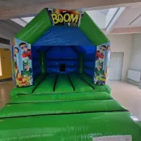 Boom Superhero Green Bouncy Castle