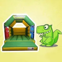 11ft X 15ft Dinosaur Themed Bouncy Castle - Green