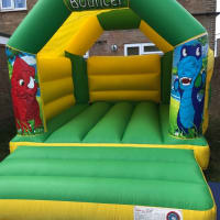 11ft X 15ft Dinosaur Themed Bouncy Castle - Green