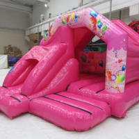 New Pink Party Front Slide Castle Hire Liverpool